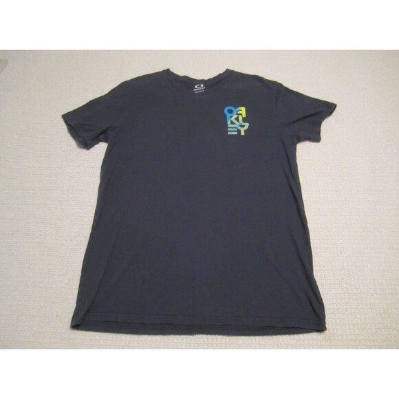 Oakley Shirt Mens Large Blue Regular Fit Graphic Print Short Sleeve Crew Neck - Picture 1 of 7